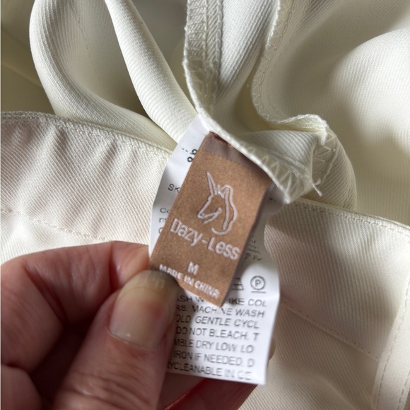 Dazy Less Wide-Leg Pants Ivory Size Medium - Picture 4 of 7
